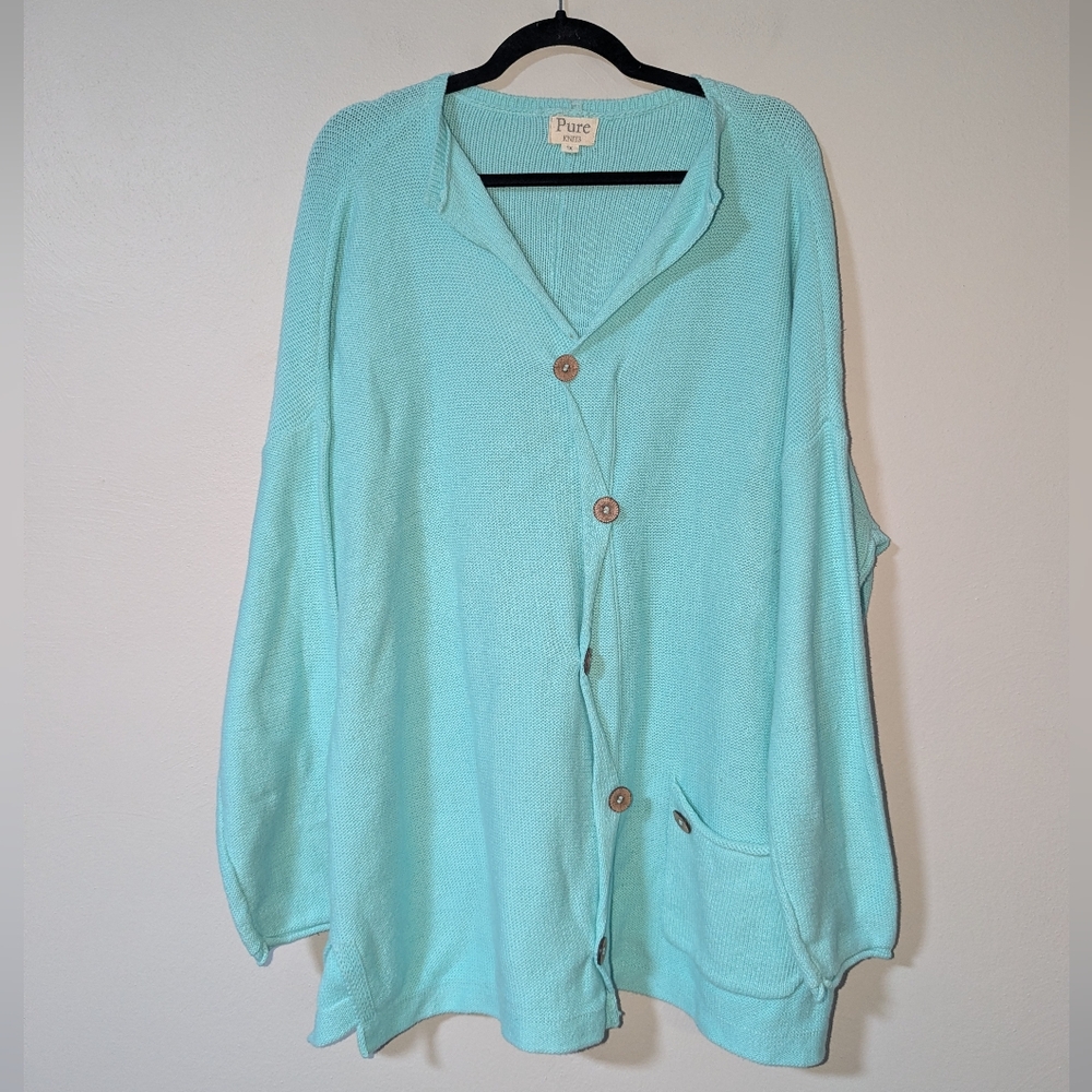 1X Pure Knits Blue Lagenlook Sweater